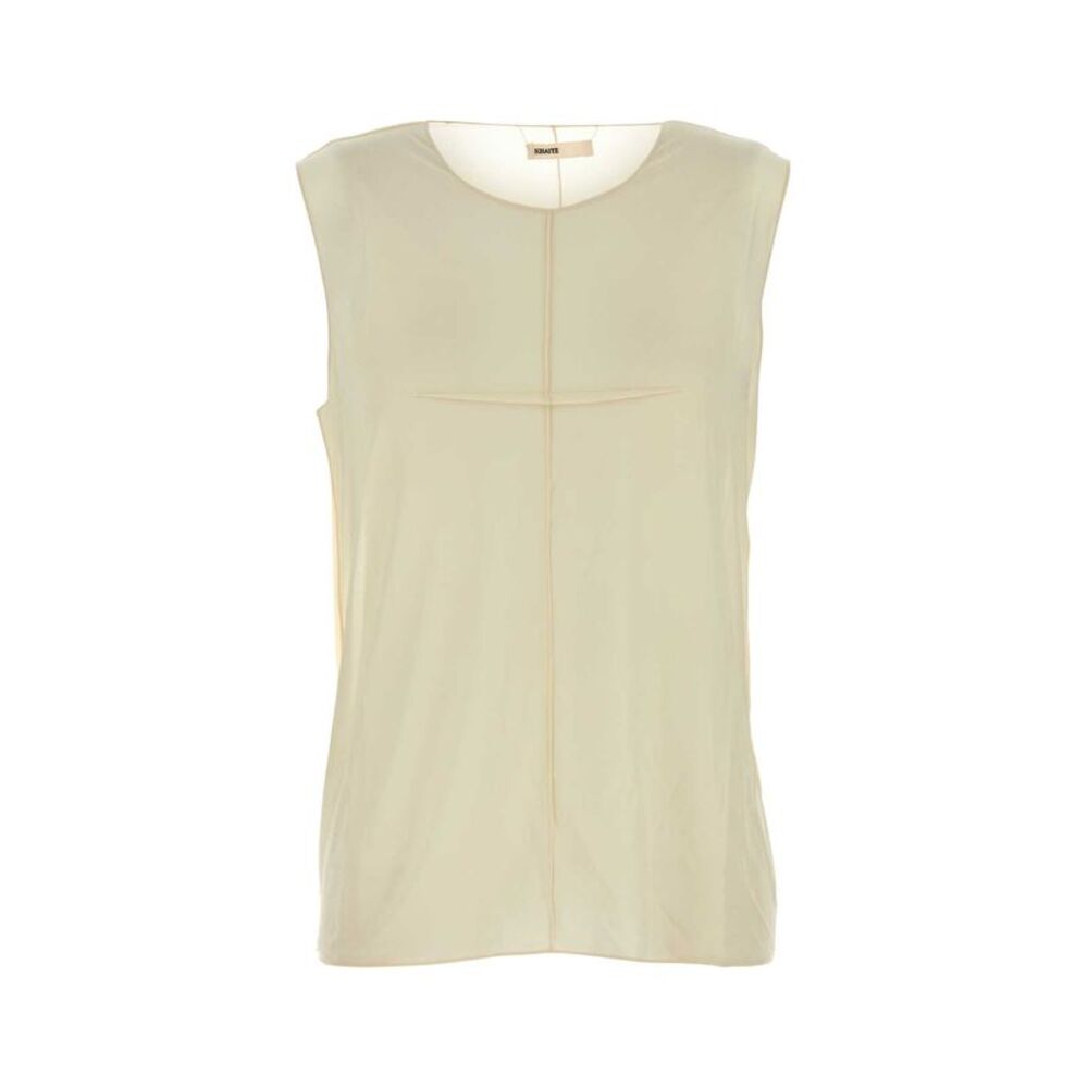 Khaite Women Cream Stretch Cupro Allo Top